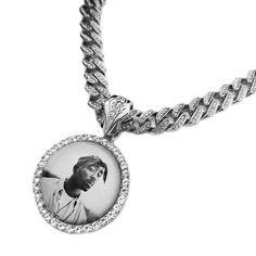 PRICES MAY VARY. CONDITION:NEW Pendant Size : 1.65" WIDE X 2.25" TALL Chain : 12mm 18" Iced Cuban Box Lock Chain White Gold plated over alloy, Lab Diamond on Pendant High Quality and Polished 2pac Pictures, Cuban Choker, Lock Chain, Choker Chain, Bling Necklace, Lab Diamonds, Picture Frame, Special Features, Choker