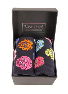 A perfect two pack pair of Van Buck limited edition socks gift set, they make great gifts for birthdays, anniversaries and Christmas presents for men. Or simply to buy for yourself as a treat to go with one of our Limited Edition Ties. To be worn for comfort and style. This beautiful gift set of twin socks consists of 2 pairs of socks an array of skull patterns in different colours on two navy backgrounds, one with a pink toe, neck and heel, the other has a cerise toe, neck and heel. This striking pair of socks has a very eye-catching appearance and will make your outfit burst with style and class when they are worn. The quality of fabric we use for our socks is outstanding which makes them stand out against any piece of gentleman’s footwear. Each pair of socks goes through quality control Skull Socks, Christmas Presents For Men, Pink Toes, Socks Gift, Navy Background, Presents For Men, Sock Gifts, Quality Control, Christmas Presents