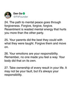 a text message that reads, dan go 24 the path to mental peace goes through