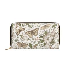 "Boho Wildflower Wallet for Women - For carrying around all your credit cards, cash, and driver's licenses look no further than this beautiful Zipper Purse / Wallet for Women - it will be the most eye-catching and easy-to-find object inside the handbag! Made with cruelty-free faux leather, printed with non-toxic inks with vibrant colors and great details, the ideal gift for your important someone on birthday, Christmas or any other occasions that call for something that looks pretty and can be u Pocket Aesthetic, Flower Wallet, Boho Wildflower, Wallet With Coin Pocket, Butterfly Clutch, Wallet For Women, Purse Gift, Large Wallet, Zipper Wallet