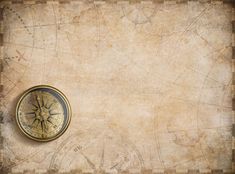 an old map with a compass on it and a grungy background that looks like parchment paper