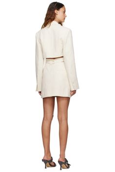 Off-White Le Papier 'La Robe Bari' Minidress by JACQUEMUS on Sale Linen Blend, Women Wear, Satin, Off White, Mini Dress, White