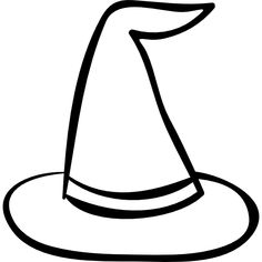 a black and white drawing of a witches hat