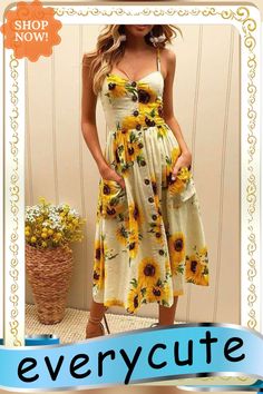 Pretty Printed Sling Midi Dress (3 Colors) P14143 Flower Print Fabric, Spaghetti Strap Dress, Dresses By Length, Color Pick, Strap Dress, Spaghetti Strap Dresses, Print Fabric, Flower Print, Women's Fashion Dresses