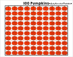 a pumpkin themed counting game with the number twenty and nines on it, as well as