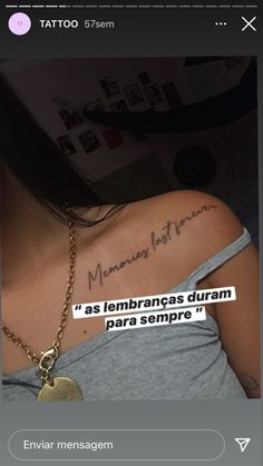 the back of a woman's shoulder with an inscription on it that reads, i am