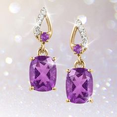 The Enchanted Amethyst Collection is a modern classic that makes any occasion special. Each item in our 3 piece collection is crafted from sterling silver and finished in 18k yellow gold. Dazzling cushion cut Amethyst’s are accented by shimmering ice white Diamondeau®, flawless simulated diamond. A statement set that will create an unforgettable addition to your jewelry collection. Guitars For Sale, Book Jewelry, Latest Jewellery, Amethyst Earrings, Gold Collection, Pendant Rings, Mens Jewelry Bracelet, Cushion Cut, Modern Classic