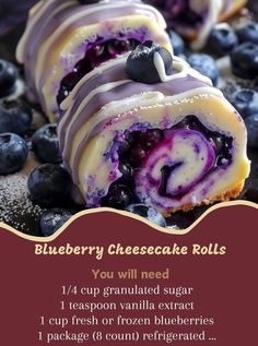 blueberry cheesecake rolls recipe with instructions