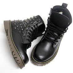 Stomper Boots, Spiked Boots, Biker Shoes, Edgy Boots, Military Style Boots, Gothic Boots, Doc Martens Boots, Gothic Shoes, Studded Shoes