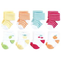 Hudson Baby socks are ideal baby socks for everyday wear with cotton-rich fabric that are soft and comfortable on your baby's tiny little feet. Our stretchable design makes for proper fit and no fuss dressing. Made with soft, cushy fabric, our socks are a great addition to your little one's outfit. Non-slip Cotton Socks For Playtime, Non-slip Playtime Socks For Infants, Playful Non-slip Cotton Socks, Playful Soft White Socks, Cute Cotton Socks For Playtime, Multicolor Cotton Socks For Playtime, Sock Booties, Cat Socks, Hudson Baby