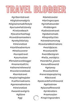 the words travel blogger written in different languages