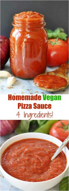 homemade vegan pizza sauce in a white bowl