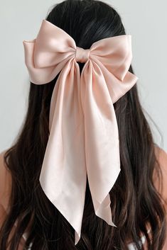 Hello Lovely Barrette Hair Bow (Light Blue) · NanaMacs Bridal Hair Bows, Satin Headband Hairstyles, Pink Silk Bow, Bow Ideas For Hair, Light Academia Accessories, Cute Hair Accessories Clips, Korean Hair Bow, Cute Hair Accessories Aesthetic, Moños Aesthetic