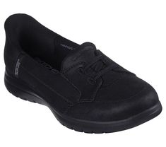 Step into convenient low profile comfort wearing Skechers Hands Free Slip-ins On-the-GO Flex - Source. Designed with our exclusive Heel Pillow , this casual slip-on features a vegan leather upper with vamp detail, a Skechers Air-Cooled Memory Foam insole, and lightweight ULTRA GO cushioning. | Skechers Women's Slip-ins: On-the-GO Flex Shoes | Wide Width | Skechers Hands Free Slip-ins for an easy fit | Exclusive Heel Pillow holds your foot securely in place | Lightweight, responsive ULTRA GO cush Wide Shoes, Skechers Women, Comfort Wear, Shopping Hacks, Hands Free, Low Profile, Effortless Style, Loafer Flats, Black Fashion