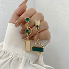 Asymmetrical Jewelry, Mixed Metal Earrings, Asymmetrical Earrings, Alloy Earrings, Mismatched Earrings, Accessories Jewelry Earrings, Gold Earrings Dangle, Metal Earrings, Elegant Earrings