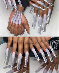 Xl Long Acrylic Nails Coffin, Xxxl Nails, Xl Long Acrylic Nails, Acrylic Nail Designs Coffin, Long Red Nails, Pretty Nail Colors, Diy Acrylic Nails, Long Acrylic Nail Designs, Silver Nails