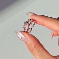 📌 Please Note: When adjusting the ring, please squeeze or expand the ring body slowly and gently. 💎 Materials: 14k Rose Gold Electroplated - more durable than regular platings Cubic Zirconia 📐 Size: Adjustable Open Design - Size 6+ Garden Ring, Open Design, Diamond Crystal, Artisan Jewelry, Secret Garden, Cubic Zirconia, Perfect Fit, Hair Accessories, Rose Gold