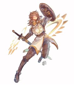 Dnd Trans Character, How To Draw Armor Female, Magic Warrior Art, Sun Cleric Dnd, Light Armour Reference, Cleric Poses Reference, Armor Shading Reference, Shield Poses Drawing, Aasimar Cleric Dnd