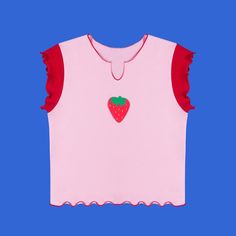 Color: pink t shirt, Size: M Egirl Clothing, Kawaii Strawberry, Strawberry Pink, Japanese Kawaii, Pink Strawberry, Kawaii Style, Outwear Women, Cute Strawberry, Pink T Shirt