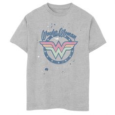 Take his daily look up a notch with this Wonder Woman graphic tee. Take his daily look up a notch with this Wonder Woman graphic tee. Crew neck Short sleeveFABRIC & CARE Cotton, polyester Machine wash Imported Size: Medium. Color: Grey. Gender: male. Age Group: kids. Material: Cotton Blend. Pop Culture Tops With Letter Print, Woman Graphic, Woman Logo, Wonder Woman Logo, Boy Tees, Logo Tee, Daily Look, Graphic Tees Women, Logo Tees