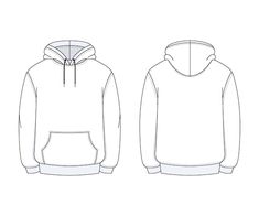 Free vector hand drawn hoodie outline il... | Free Vector #Freepik #freevector Hoodie Outline, Hoodie Mockup Free, Hoodie Vector, Hoodie Illustration, Pola Jaket, Hoodie Template, Blank Hoodies, Jacket Drawing