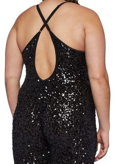 cuz you’ve got them mesmerized. This jumpsuit has a stretchy sequin construction, flare pants, an open back, and cross straps. Black Stretch Jumpsuits And Rompers With Sequins, Sequin Backless Jumpsuits And Rompers For Night Out, Black Stretch Sequined Jumpsuits And Rompers, Plus Size Rave, Mesh Jumpsuit, Free Skiing, Sequin Jumpsuit, Rave Festival, Free Socks