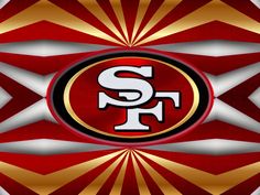 a red and gold background with the san francisco logo on it's center circle