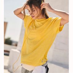 Nwot **Pls Note Tags Shown Only For Information Tags Have Been Removed Item Is Brand New ! Thought I Would Keep But Have Others Just Like It Super Soft Tee From Fpmovement In A Sunny Yellow Color ! Size Xs New Thought, Sunny Yellow, Fp Movement, Yellow Color, Free People Tops, Sunnies, Free People, Womens Tops, Tops & Tees