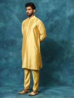 SHRESTHA BY VASTRAMAY Men's Mustard Viscose Kurta Pant Set Discover elegance and comfort with the SHRESTHA BY Vastramay Men's Mustard Viscose Kurta Pant Set. Perfect for traditional occasions, this set combines style and ease, making it an ideal addition to your ethnic wardrobe. The vibrant mustard color adds a touch of sophistication and charm. Features Stylish and comfortable kurta pant set Perfect for traditional events and celebrations Elegant mustard color Specifications Brand: Vastramay Se Fitted Yellow Bottoms For Festive Season, Fitted Yellow Bottoms For Festive Occasions, Festive Fitted Casual Pants, Festive Casual Straight Pants, Casual Straight Pants For Festive Season, Casual Festive Straight Pants, Casual Straight Pants For Festive Occasions, Kurta Pant Set, Mustard Color