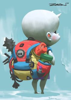 an animal with a backpack on its back