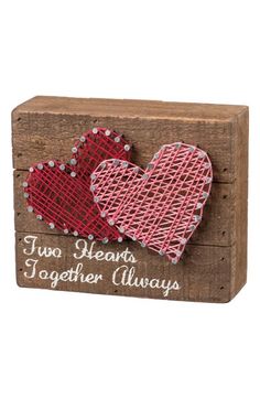 two hearts together always wooden box