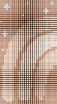 a cross stitch pattern with white and brown squares on the bottom half of each square