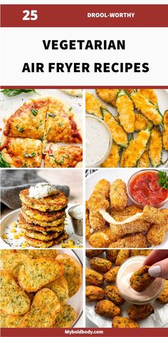 vegetarian air fryer recipes with text overlay