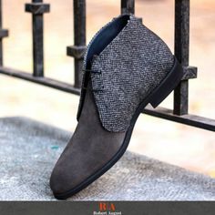 The-Chukka-Boot-in-Grey-Luxe-Suede-with-Nailhead-Sartorial Academic Fashion, Light Shoes, Luxury Boots