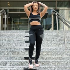 Level up your workouts with a pair of Elevate leggings. This ultimate legging is built with premium fabric-comfort and elasticity to maximize performance. Combining a high-waisted fit, sweat-wicking and seamless contour shaping, they’re designed to ensure confidence, support and a stylish flair. - High waisted fit- Supportive ribbed waistband- Seamless shading contouring patterns- Sweat-wicking fabric Model is 5' 6", (36" bust, 28" waist, 39" hips) wearing a size small Fabric - 90% Nylon- 10% Sp Seamless Leggings, Level Up, Black Leggings, Large Black, Women's Leggings, Black And Grey, High Waisted, Leggings, Black And White