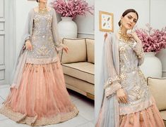 Indian Bridal dress Pakistani wedding dress lehenga choli for | Etsy Semi-stitched Sharara For Wedding Party, Pink Pallu Dress For Wedding, Party Wear Lehenga For Wedding And Eid, Elegant Pink Lehenga For Eid, Party Wear Dress With Pallu For Eid, Elegant Wedding Sharara With Self Design, Unstitched Self Design Dress For Reception, Pink Gown With Dabka Work For Party, Elegant Pink Gown With Pallu