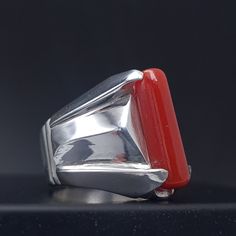 Natural Dark Deep Red Color Coral rings Men/ Marjan Rings Natural Real Coral Stone Men Ring Handmade pure silver 925 Sterling Argentium Silver available on demand 10 US Resize-able Natural Coral Stone FedEx shipping priority Please contact me for the details Red Rectangular Ring With Polished Finish, Red Rectangular Rings With Polished Finish, Rectangular Red Rings With Polished Finish, Modern Hallmarked Red Rings, Modern Red Gemstone Ring, Modern Red Gemstone Signet Ring, Coral Rings, Islamic Ring, Rings Men