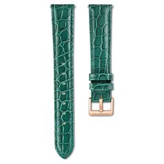 Crafted in genuine Italian leather, this green strap by Swarovski adds glamorous style to your watch. The crocodile-embossed design features a buckle with a rose gold-tone finish and a quick-release spring bar, allowing for an easy fit to your Swarovski watch. The strap is 16mm wide and 16cm long and is compatible with Octea Chrono timepieces. Swarovski Watch, Grey Watch, Red Watch, Stackable Ring Sets, Green Watch, Pink Watch, White Watch, Blue Watches, Rose Gold Watches