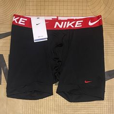 Brand New With Tags In Sealed Oem Packaging Nike Pro Dri-Fit Men's Performance Boxer Brief Compression Shorts 1 Pair Black/ Red Men's Size M, L, & Xl 100% Authentic! Dead Stock! Features Smooth, Durable Fabric With Stretch Offers Comfort Elastic Waistband Nike Dri-Fit Technology Moves Sweat Away From Your Skin For Quicker Evaporation, Helping You Stay Dry And Comfortable. 4-Way Stretch Fabric Lets You Move Freely. Wide Hems Help Keep Underwear In Place. Flat Seams Feel Smooth Against Your Skin. Socks Nike, Nike Swoosh Logo, Nike Brand, Compression Shorts, Swoosh Logo, 4 Way Stretch Fabric, Nike Pros, Boxer Briefs, Nike Black