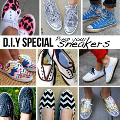 Pimp your sneakers/turn cheap tennies into cute shoes to go with your capris for summer! Decorate Sneakers, Shoe Art