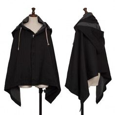 ad eBay - BLACK COMME des GARCONS Poly Cotton Hooded Poncho Size M-L(K-136482) - Buy Now, click the link (eBay) Vests Women, Hooded Poncho, Women Coats, Box Shoes, Paper Box, Comme Des Garcons, Womens Vest, We Need, Vest Jacket