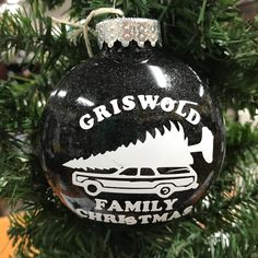 Holiday Christmas Tree Ornament Lampoons Griswold Family Vacation Black National Lampoons Christmas Ornaments, Christmas Vacation Ornaments, Movie Ornaments, Griswold Christmas Party, Christmas Vacation Costumes, Funny Christmas Party Invitations, Christmas Crafts Diy Gifts, Christmas Vacation Party, Handpainted Christmas Ornaments