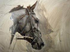 a painting of a horse with a bridle on it's head