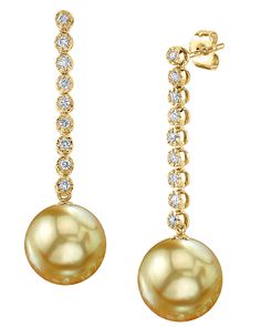 These exquisite pearl earrings add a touch of elegance to any occasion. These earrings feature two lustrous 9mm AAA quality Golden South Sea pearls, hand picked for their gorgeous luster surface. The pearls are mountings on 14K yellow gold If you have any questions about our jewelry, feel free to call us anytime at 866-87-PEARL (866-877-3275). Luxury Yellow Gold Pearl Earrings For Wedding, Luxury Gold Pearl Earrings For Celebration, Luxury Gold Pearl Earrings For Festive Occasion, Luxury Aaa Quality Gold Pearl Earrings, Luxury Traditional 22k Gold Pearl Earrings, Luxury Yellow Gold Bridal Earrings With Pearls, Luxury Yellow Gold Pearl Bridal Earrings, Luxury Yellow Gold Elegant Pearl Earrings, Luxury Elegant Yellow Gold Pearl Earrings