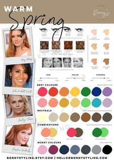 Spring Color Analysis, Spring Skin Tone, Light Spring Color Palette