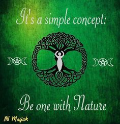 a green background with an image of a tree and the words it's a simple concept be one with nature