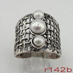 Sterling Silver  pearl Ring (r 142b) – Hadar Jewelry Pearl Promise Rings, Square Diamond Earrings, Pearl Wedding Ring, Jewellery Pearl, White Pearl Ring, Garnet Ring Silver, Silver Pearl Ring, Sterling Silver Garnet Ring, Pearl Rings