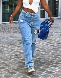 Women Summer High Waist Ripped Jeans Vintage Baggy Straight Wide Leg Pants Fashion Comfy Boyfriend Denim Trousers Y2k Style New [23y 7m 7d] Trendy Ripped Baggy Jeans, Casual Ripped Baggy Jeans, Trendy Baggy Ripped Jeans, Casual Ripped Baggy Bottoms, Casual Baggy Ripped Bottoms, Casual High Rise Ripped Pants, Casual Ripped Summer Pants, Casual Ripped Pants For Summer, Casual High Waist Ripped Pants