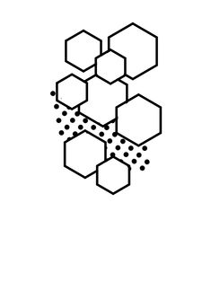 an image of some sort of hexagonal structure on a white background with black dots