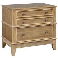 a wooden dresser with three drawers on top